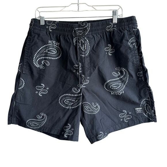Hudson Men's Racer Shorts Ripstop Black Bandana L - Picture 1 of 11